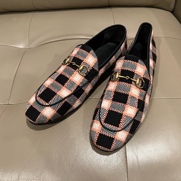 Gucci Jordaan tweed loafers pink and black - Picture 5 of 12